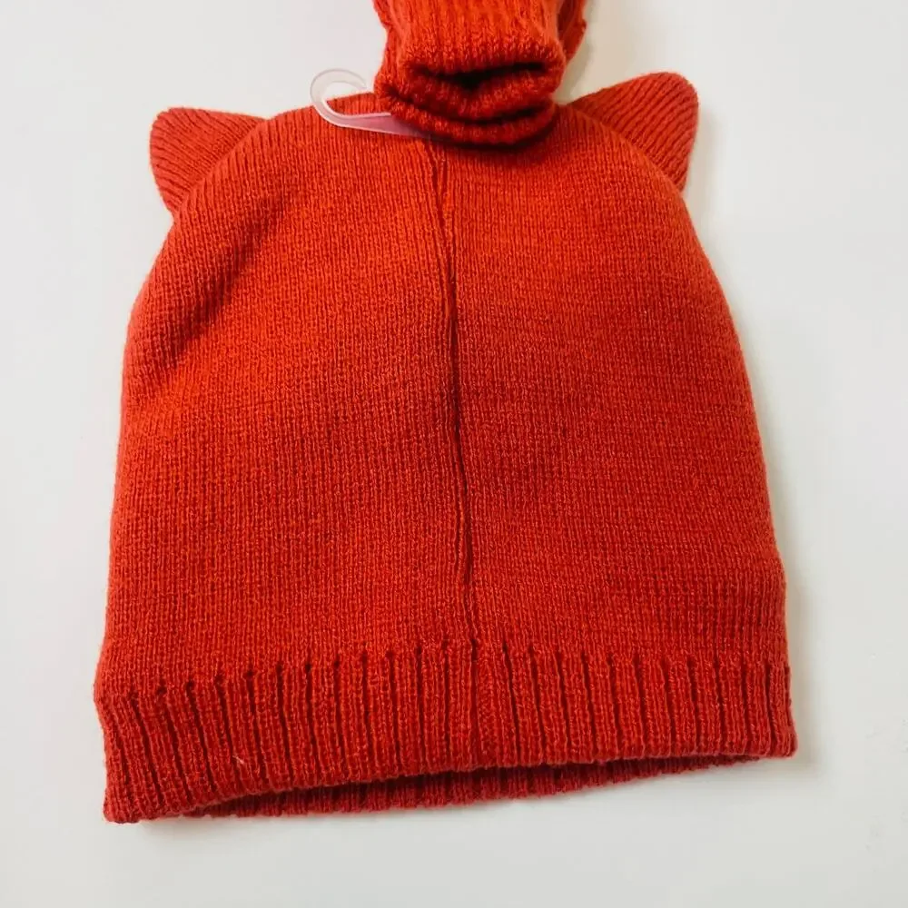 Snuggle Buds Infant‎ Hat & Thumbless Mitten Set Knitted Cute Baby Fox Hat 0-12m